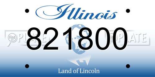 821800 Illinois License Plate