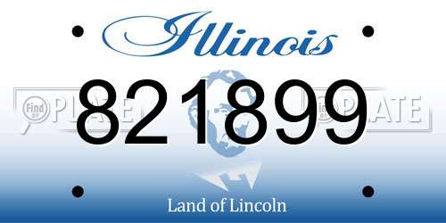821899 Illinois License Plate