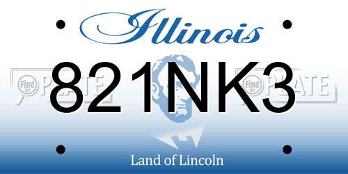 821NK3 Illinois License Plate