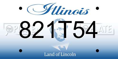821T54 Illinois License Plate