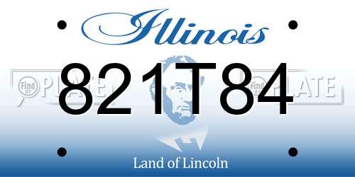 821T84 Illinois License Plate