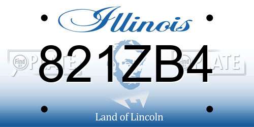 821ZB4 Illinois License Plate