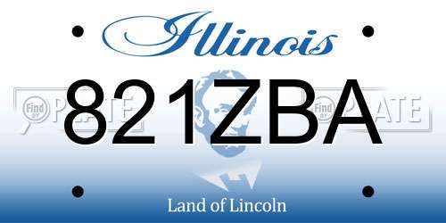 821ZBA Illinois License Plate