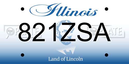 821ZSA Illinois License Plate