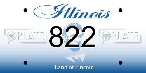 822 Illinois License Plate