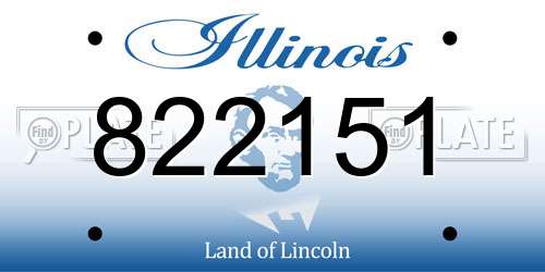 822151 Illinois License Plate