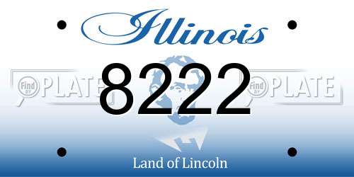 8222 Illinois License Plate