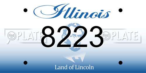 8223 Illinois License Plate