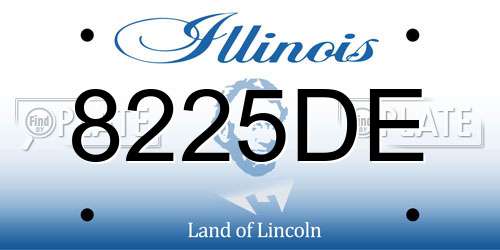 8225DE Illinois License Plate