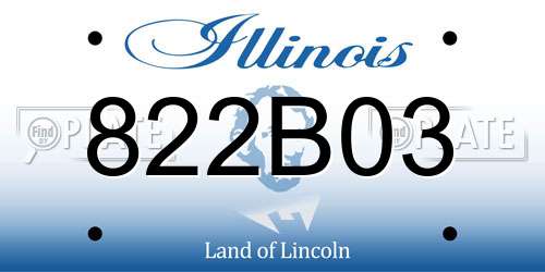 822B03 Illinois License Plate