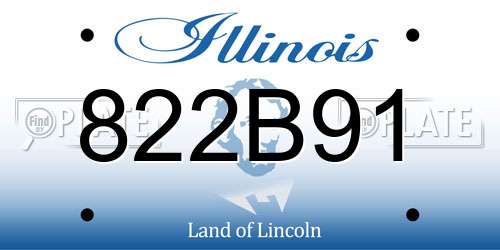 822B91 Illinois License Plate
