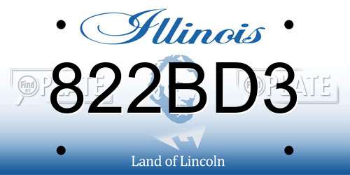 822BD3 Illinois License Plate