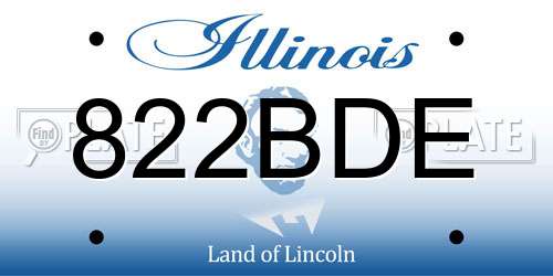 822BDE Illinois License Plate