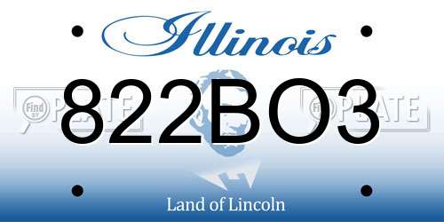 822BO3 Illinois License Plate