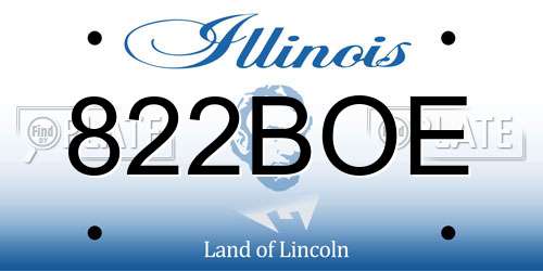 822BOE Illinois License Plate