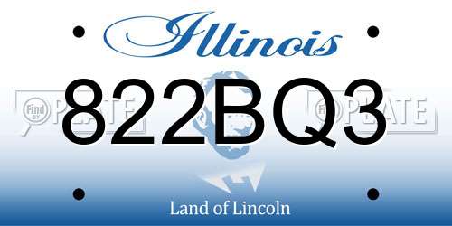 822BQ3 Illinois License Plate