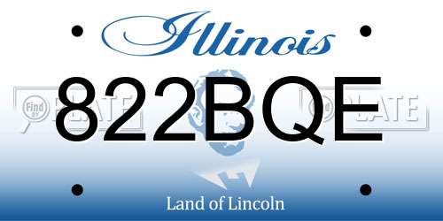822BQE Illinois License Plate