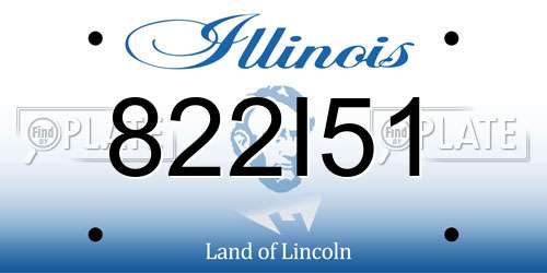 822I51 Illinois License Plate