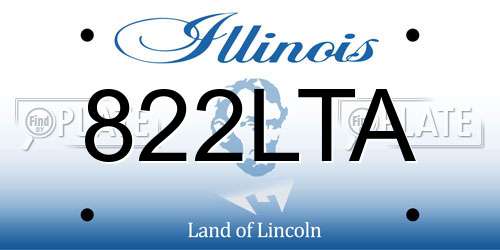 822LTA Illinois License Plate