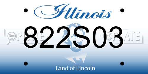 822S03 Illinois License Plate