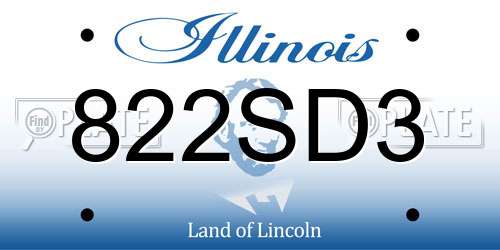 822SD3 Illinois License Plate