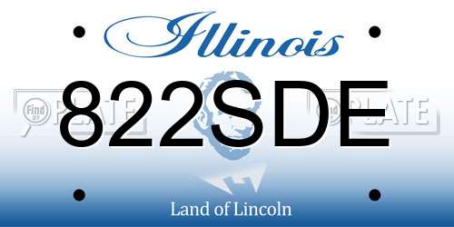 822SDE Illinois License Plate