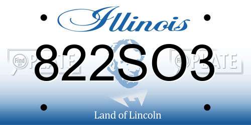 822SO3 Illinois License Plate
