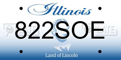 822SOE Illinois License Plate