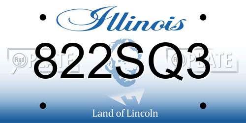 822SQ3 Illinois License Plate