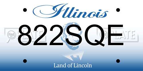 822SQE Illinois License Plate