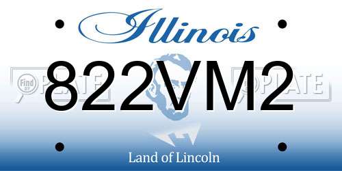 822VM2 Illinois License Plate