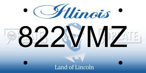 822VMZ Illinois License Plate