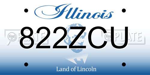 822ZCU Illinois License Plate