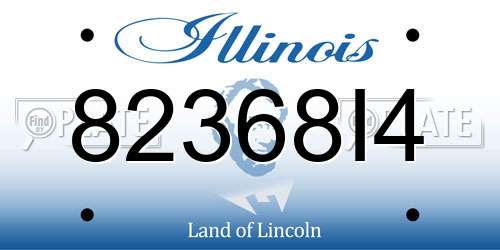 82368I4 Illinois License Plate