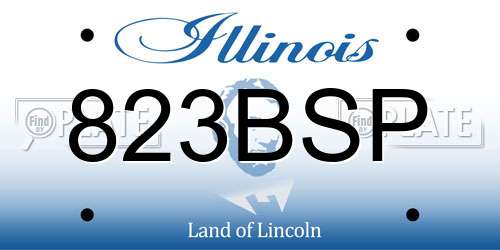 823BSP Illinois License Plate