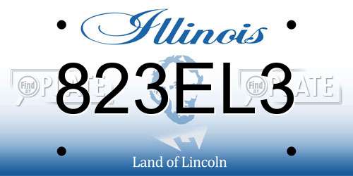 823EL3 Illinois License Plate