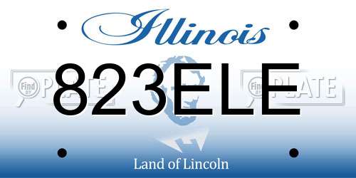823ELE Illinois License Plate