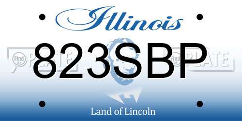 823SBP Illinois License Plate
