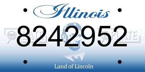 8242952 Illinois License Plate