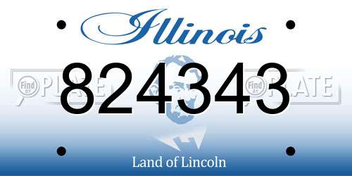 824343 Illinois License Plate