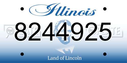 8244925 Illinois License Plate