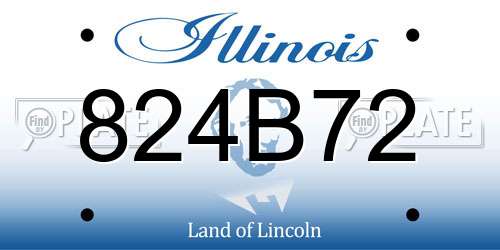 824B72 Illinois License Plate