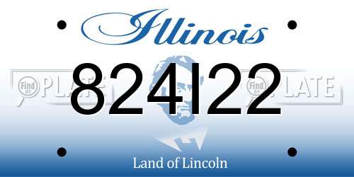 824I22 Illinois License Plate