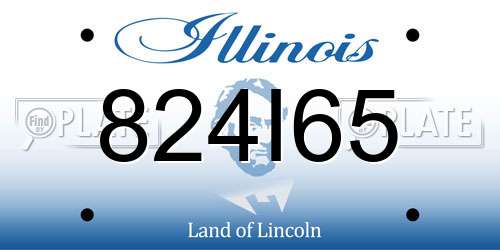 824I65 Illinois License Plate