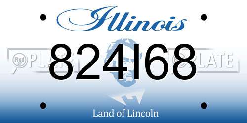 824I68 Illinois License Plate