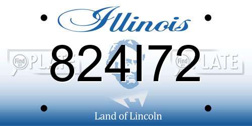 824I72 Illinois License Plate