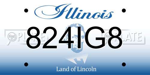 824IG8 Illinois License Plate