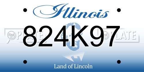 824K97 Illinois License Plate