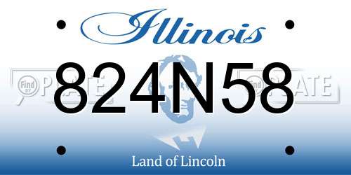 824N58 Illinois License Plate