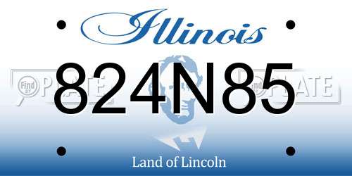 824N85 Illinois License Plate